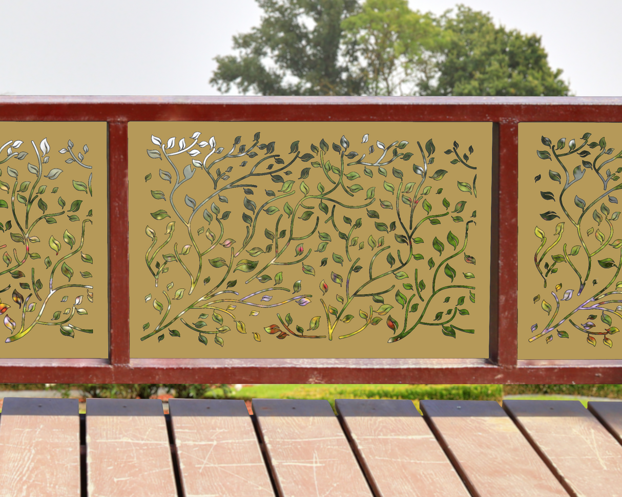 80"x30" - Wind Blown Leaves Fence/Gate Panel Insert - Madison Iron and Wood