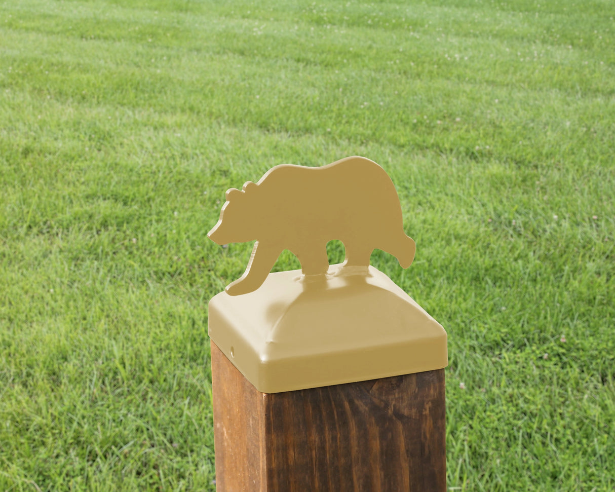 6X6 Bear Walking Post Cap (5.5 x 5.5 Post Size) - Madison Iron and Wood