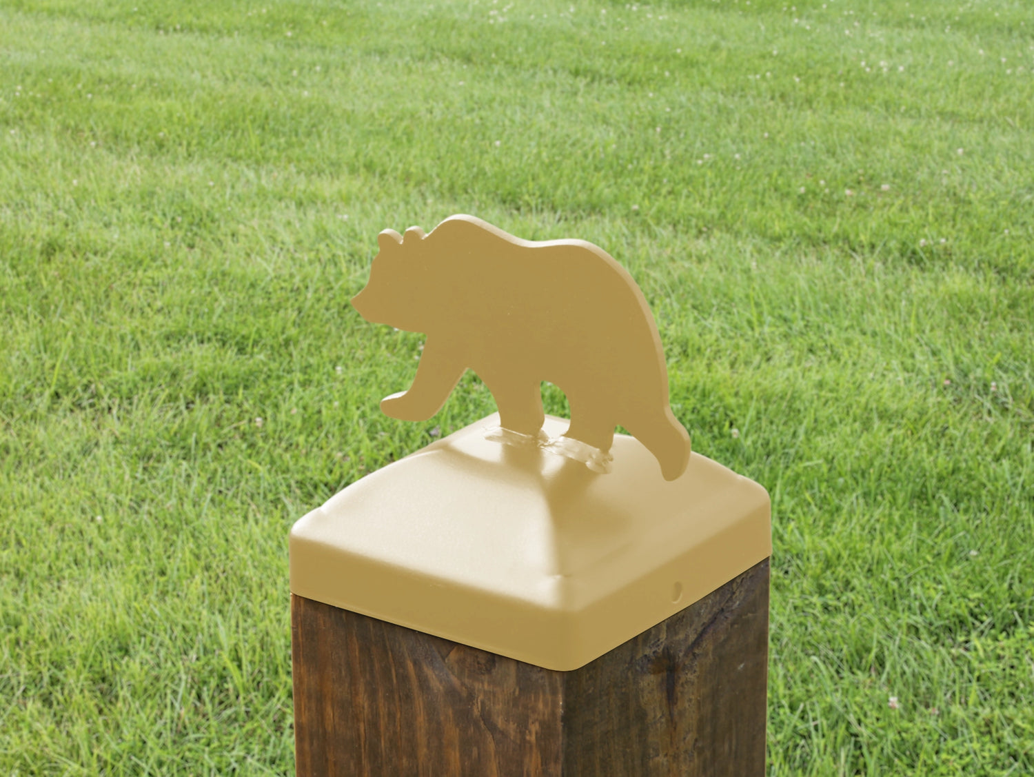 6X6 Bear Walking Post Cap (5.5 x 5.5 Post Size) - Madison Iron and Wood