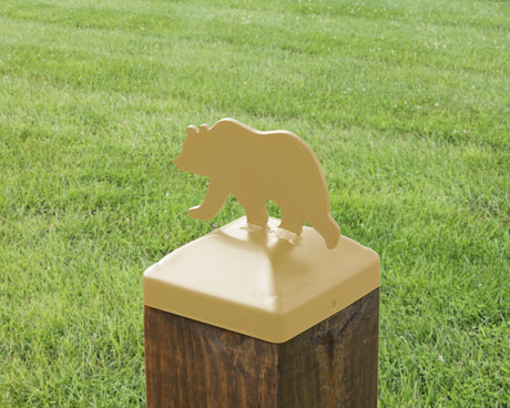 6X6 Bear Walking Post Cap (5.5 x 5.5 Post Size) - Madison Iron and Wood
