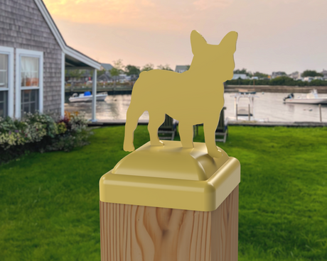 4x4 French Bulldog Post Cap (Fits 3.5 x 3.5 Post Size) - Madison Iron and Wood