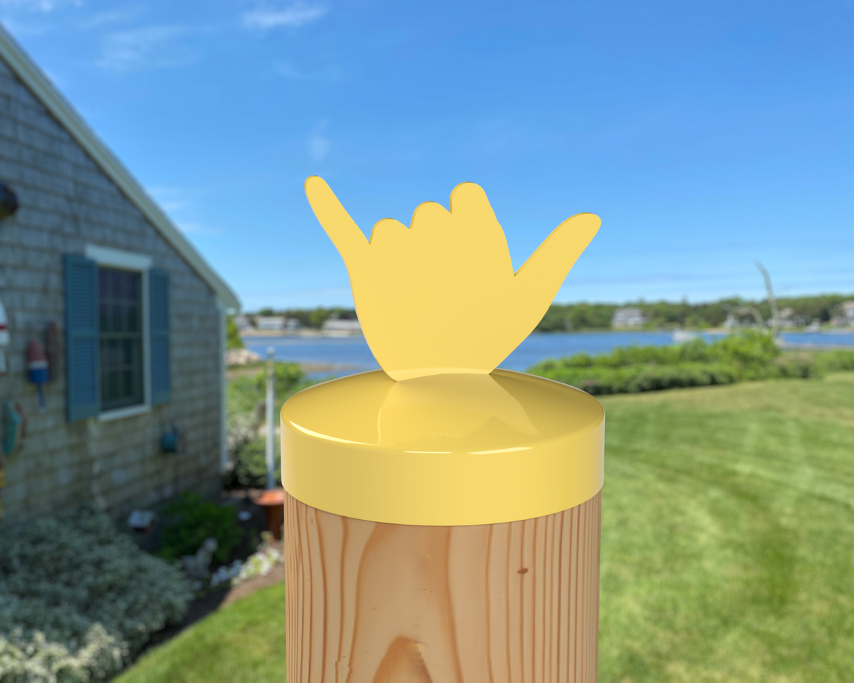 Shaka Hand, Round Post Cap (4x4 Round Post Size) - Madison Iron and Wood