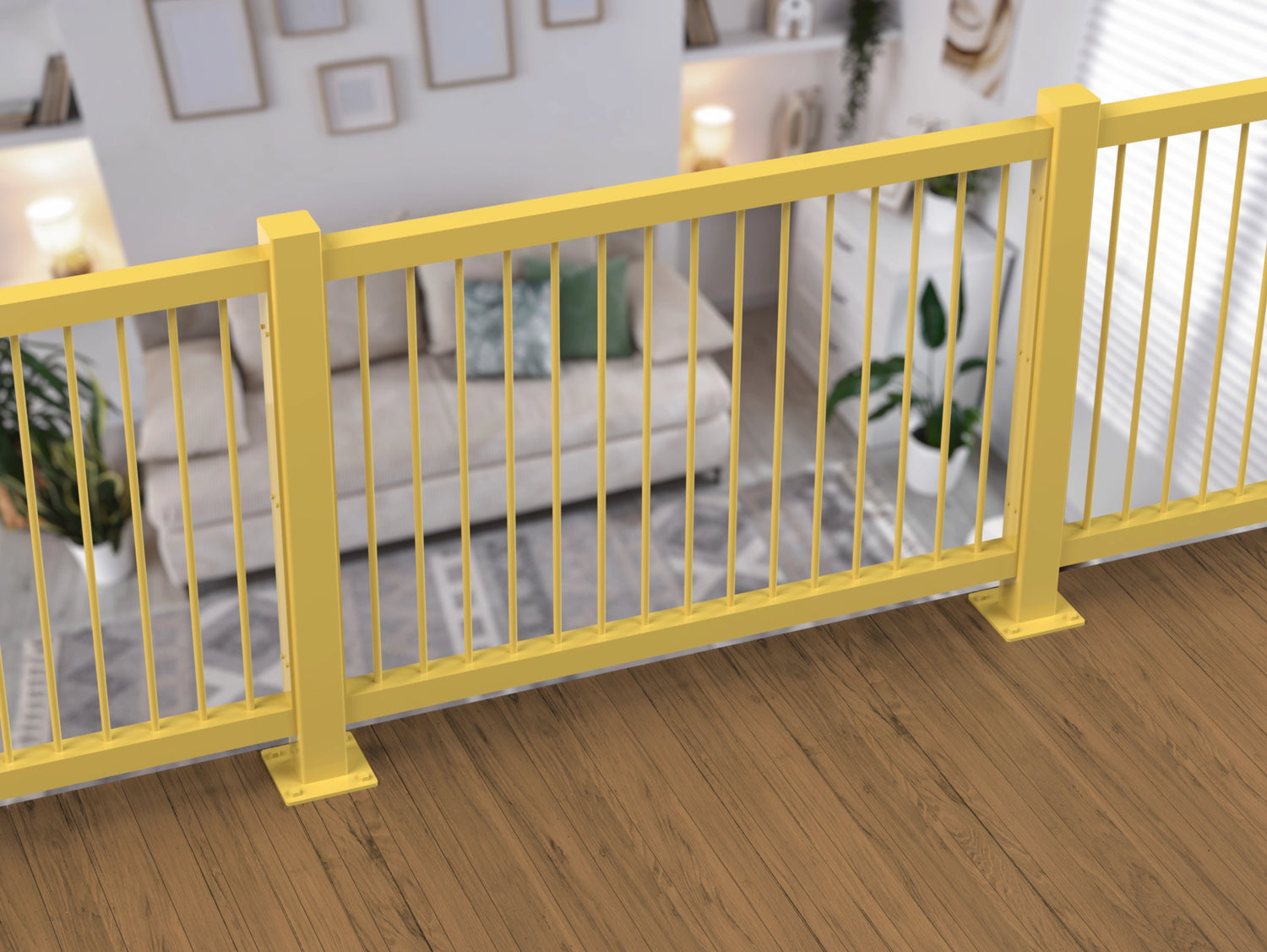 80"x30" - Round Spindle Railing Panel Insert - Madison Iron and Wood