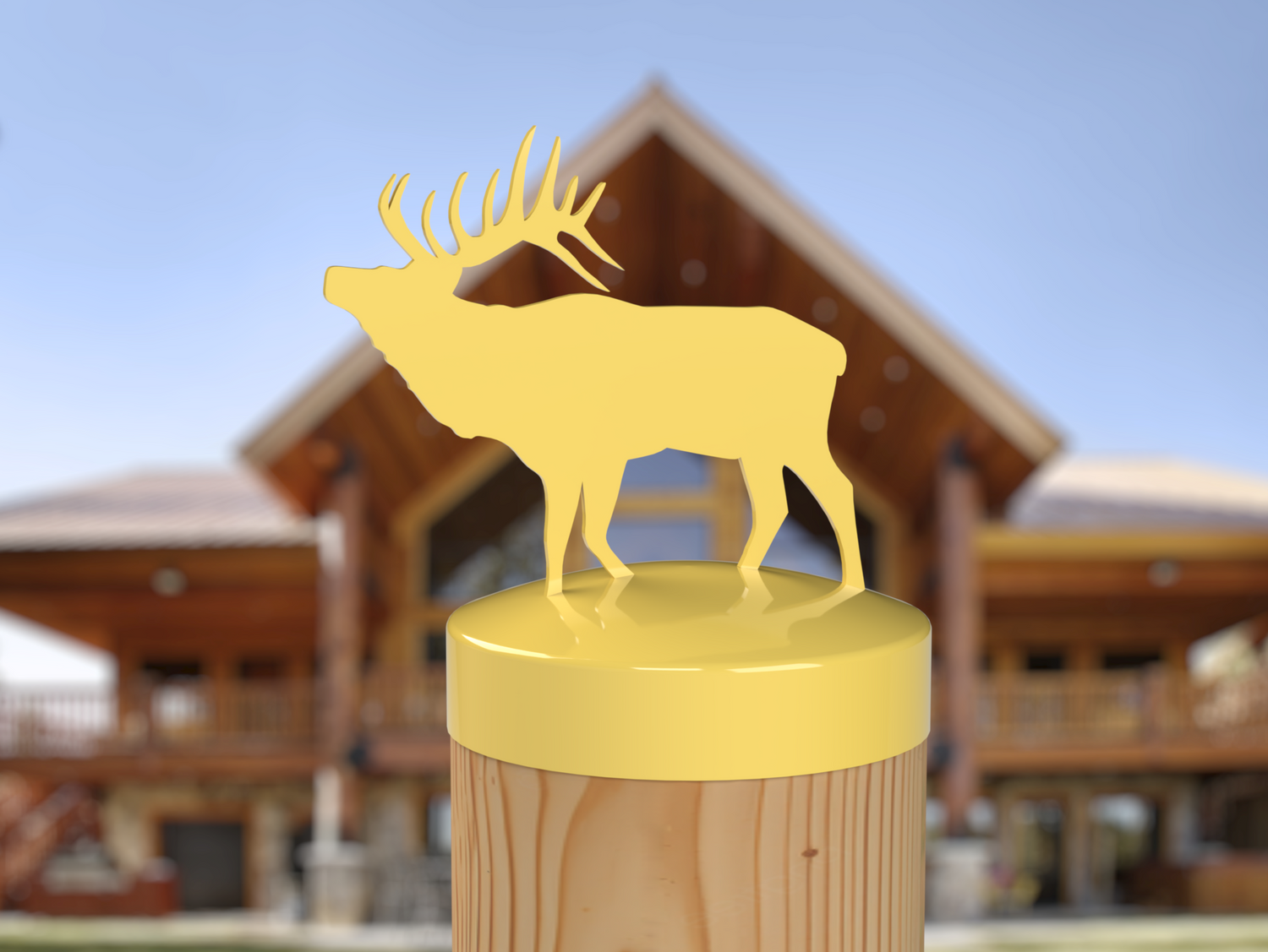 Elk, Round Post Cap (4x4 Round Post Size) - Madison Iron and Wood