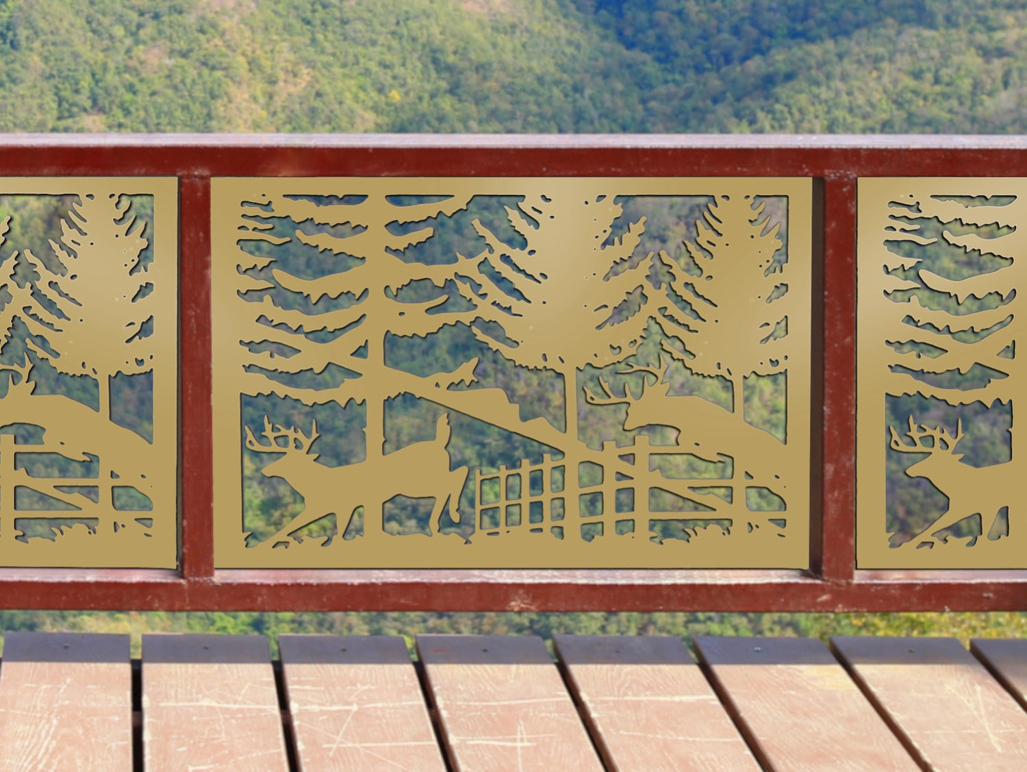 80"x30" - Deer Landscape Fence/Gate Panel Insert - Madison Iron and Wood