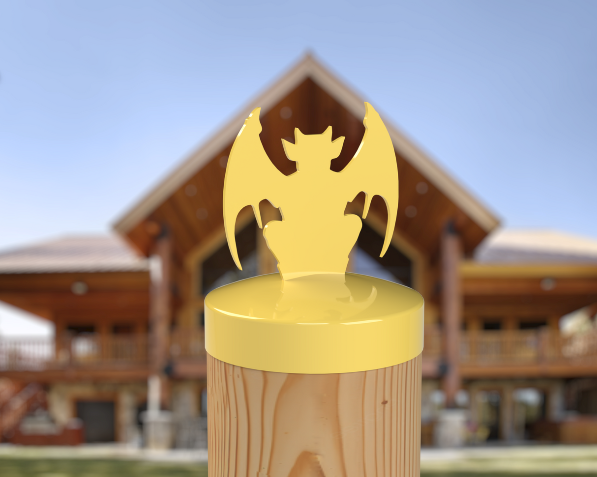 Gargoyle, Round Post Cap (4x4 Round Post Size) - Madison Iron and Wood