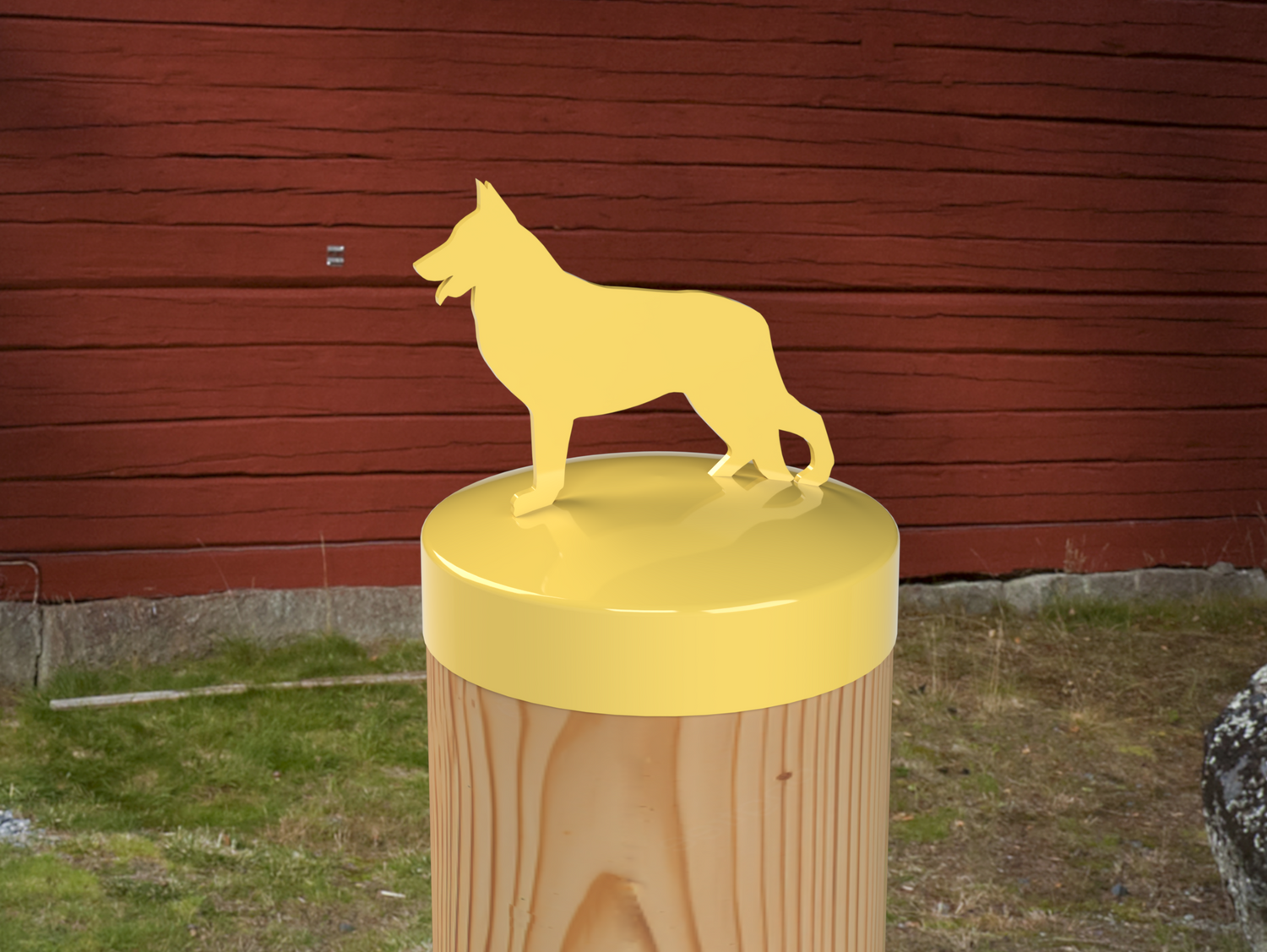 German Shepherd, Round Post Cap (4x4 Round Post Size) - Madison Iron and Wood