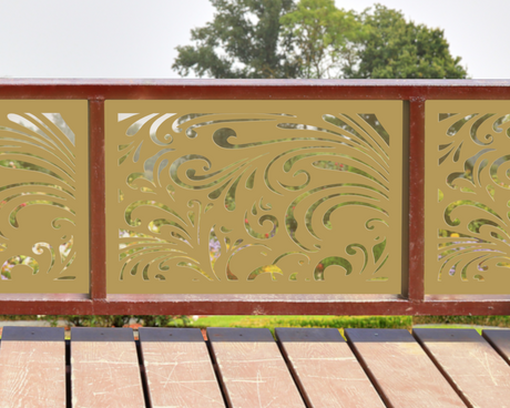 80"x30" - Elegant Scroll Design Fence/Gate Panel Insert - Madison Iron and Wood