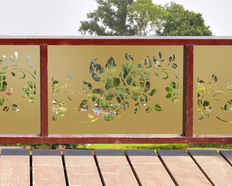 80"x30" - Floral Design Metal Fence/Gate Panel Insert - Madison Iron and Wood