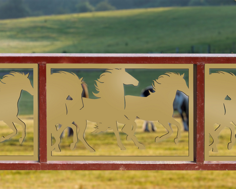 80"x30" - Horses Running Fence/Gate Panel Insert - Madison Iron and Wood