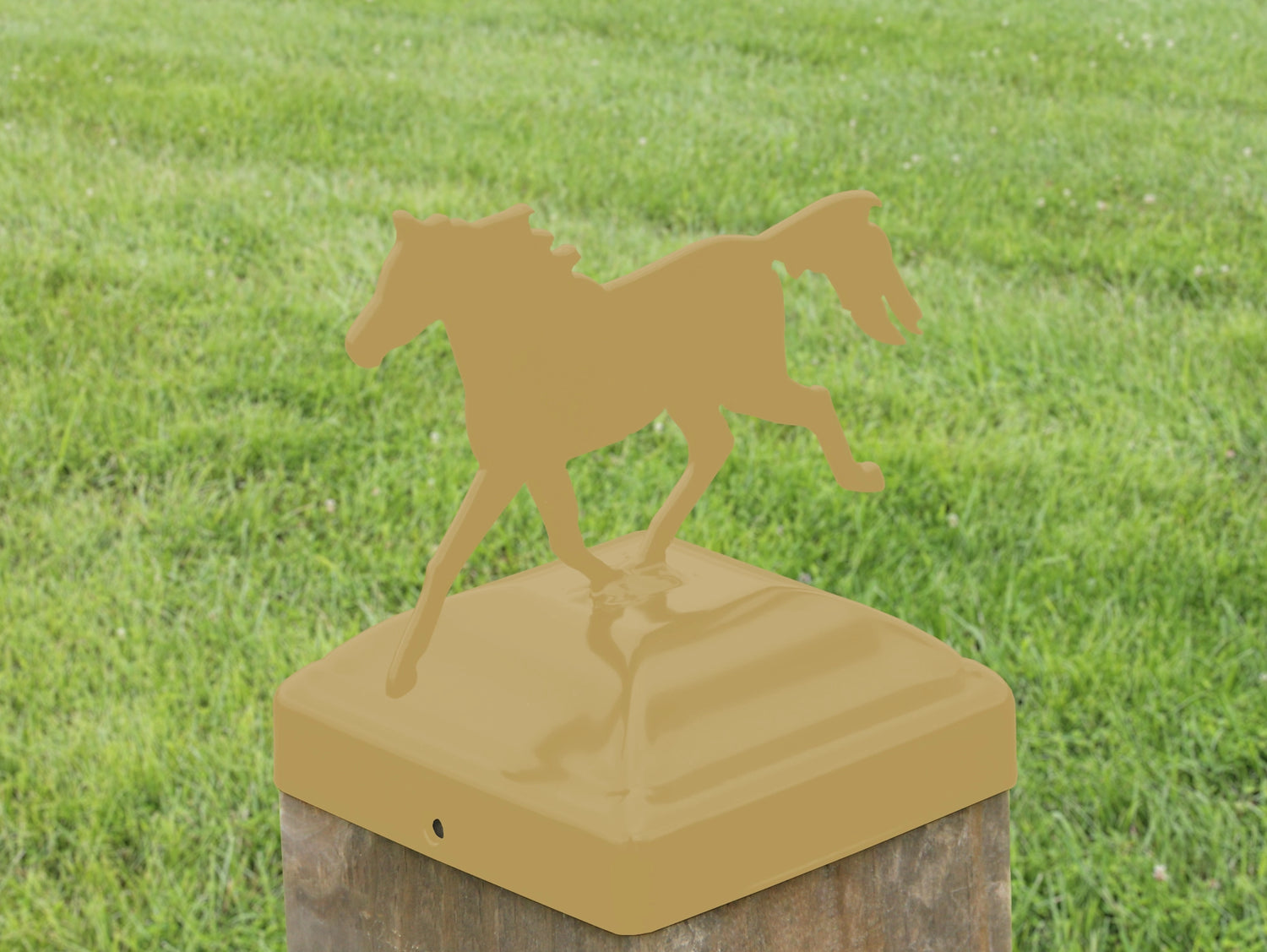 6X6 Trotting Horse Post Cap (5.5 x 5.5 Post Size) - Madison Iron and Wood