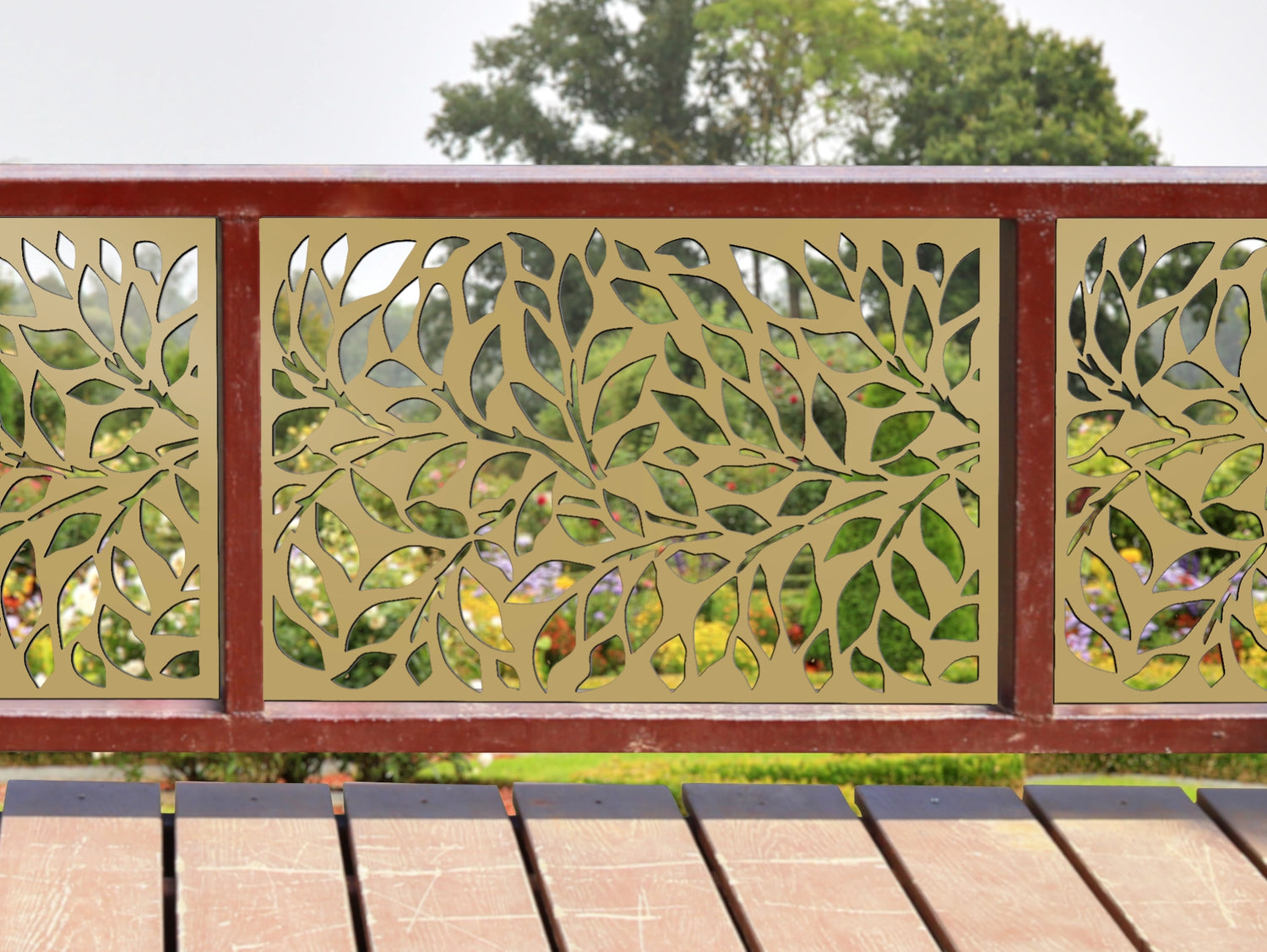 80"x30" - Tree Leaves Fence/Gate Panel Insert - Madison Iron and Wood