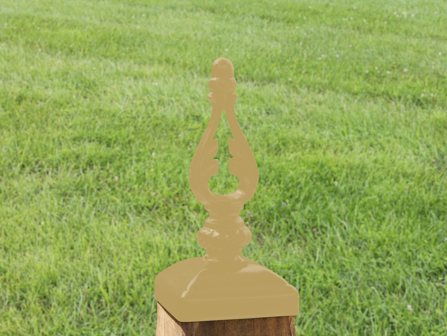 4X4 Wrought Iron Acorn Top Post Cap (Fits 3.5 x 3.5 Post Size) - Madison Iron and Wood