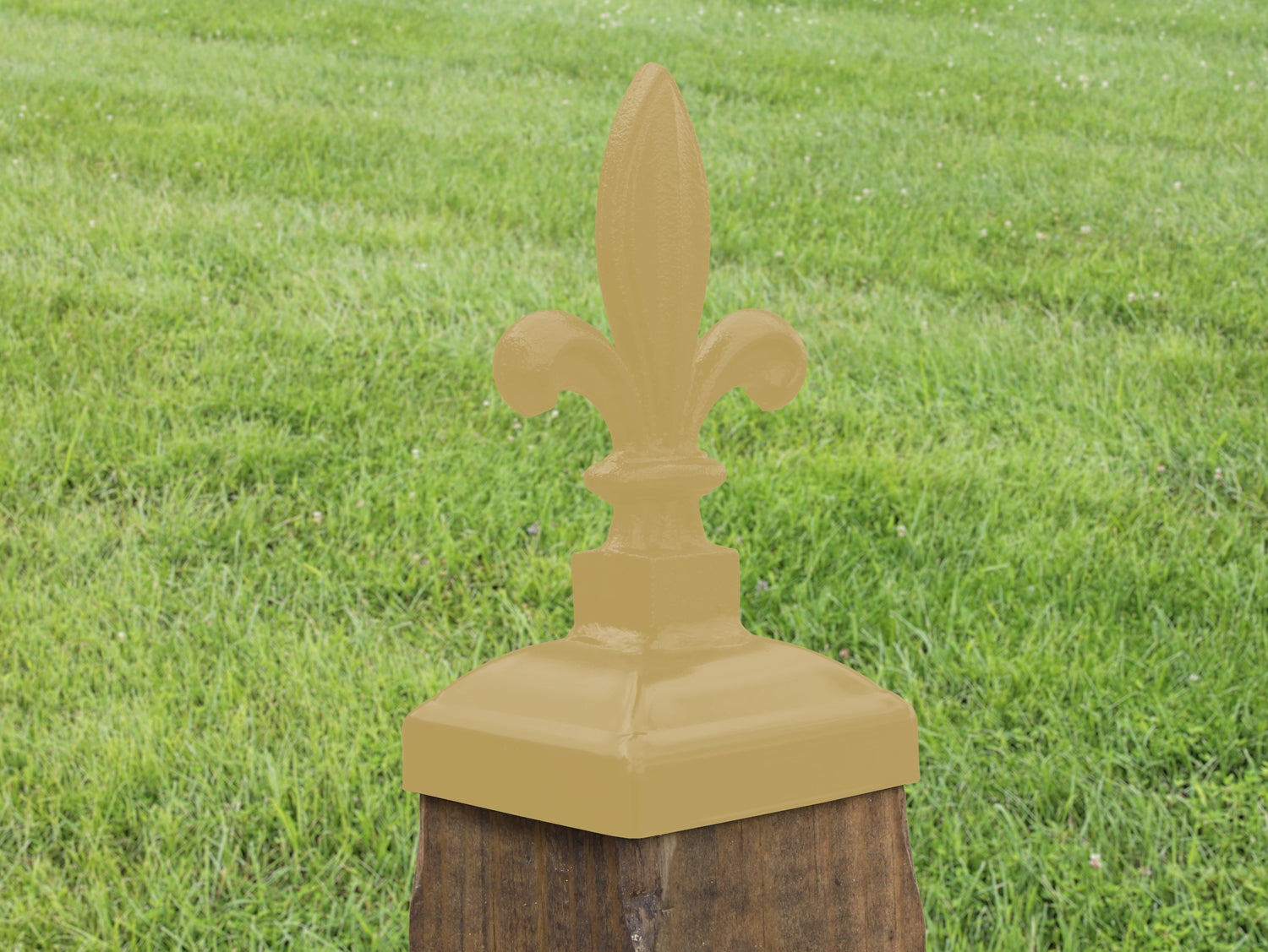 4x4 Budding Fleur-De-Lis Post Cap (3.5 x 3.5 Post Size) - Madison Iron and Wood