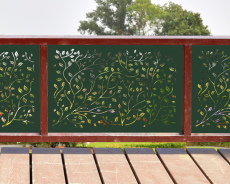 80"x30" - Wind Blown Leaves Fence/Gate Panel Insert - Madison Iron and Wood