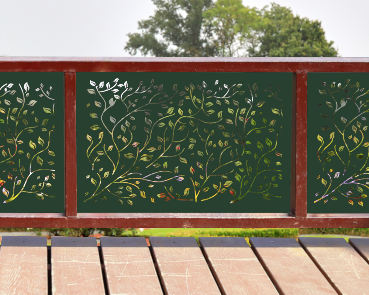 80"x30" - Wind Blown Leaves Fence/Gate Panel Insert - Madison Iron and Wood