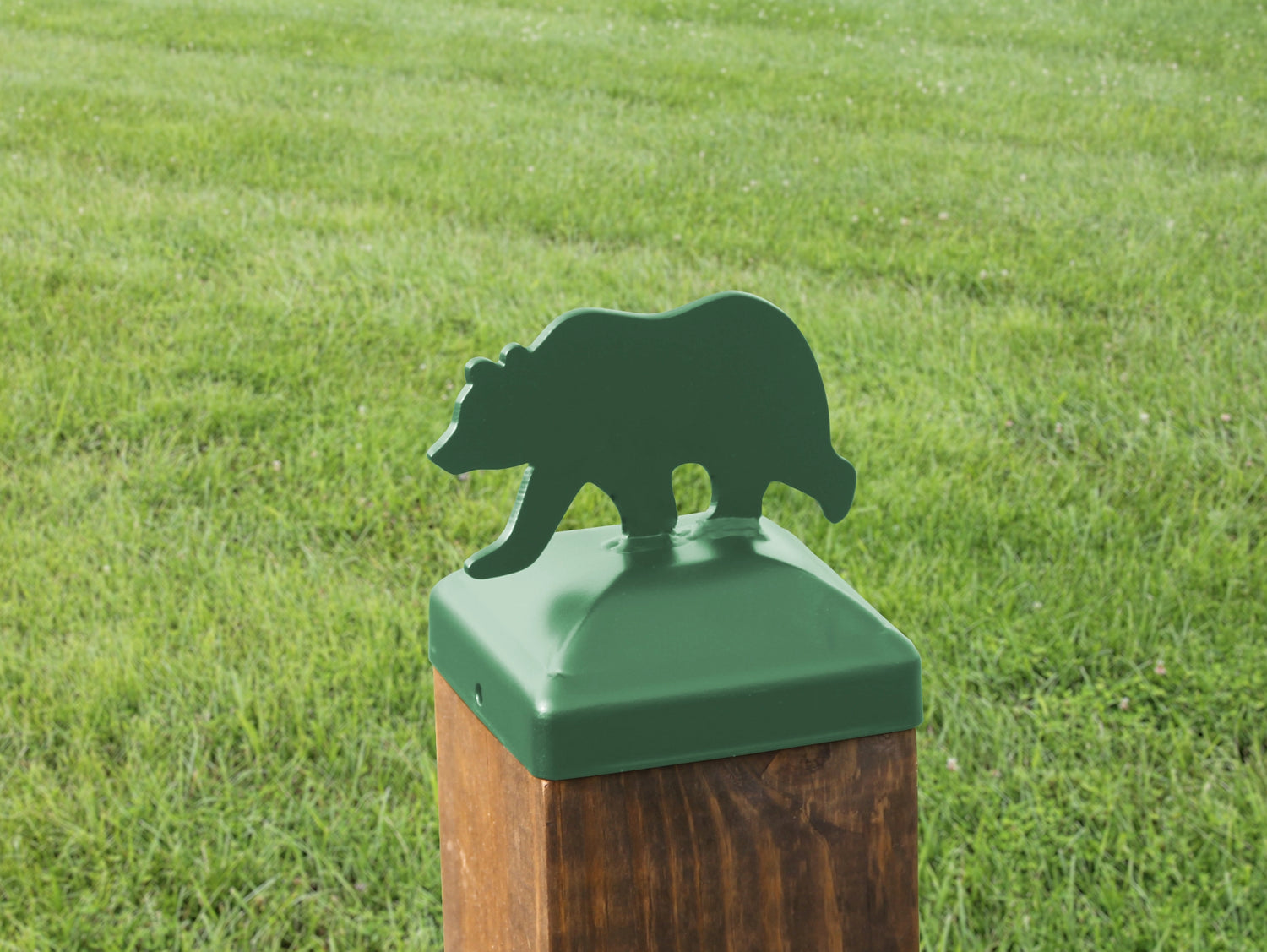 6X6 Bear Walking Post Cap (5.5 x 5.5 Post Size) - Madison Iron and Wood