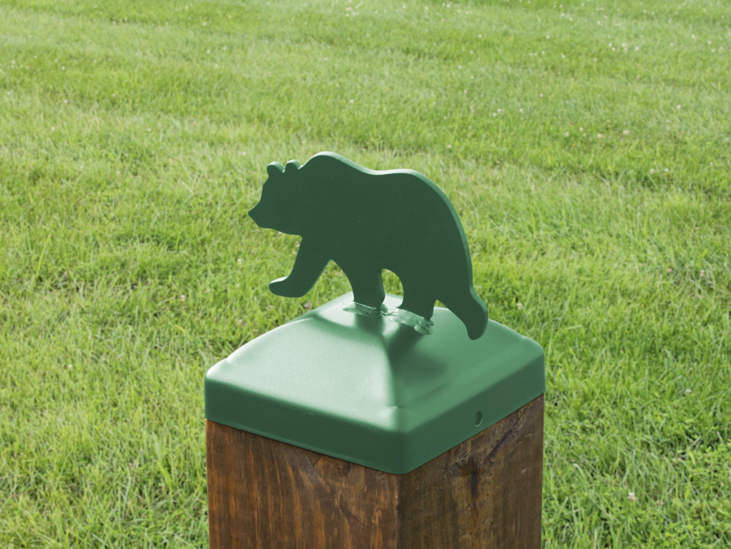 6X6 Bear Walking Post Cap (5.5 x 5.5 Post Size) - Madison Iron and Wood
