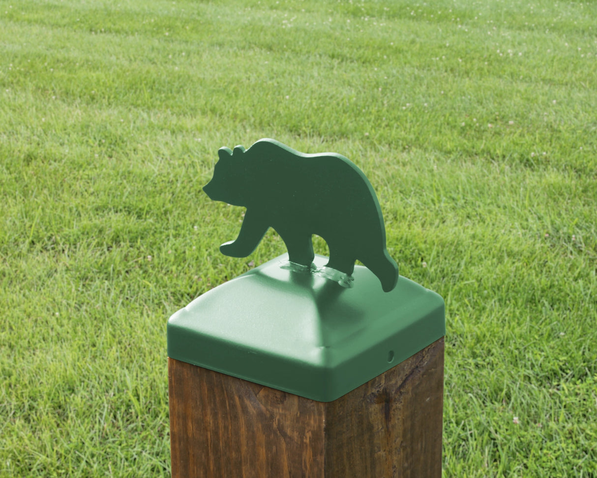 6X6 Bear Walking Post Cap (5.5 x 5.5 Post Size) - Madison Iron and Wood