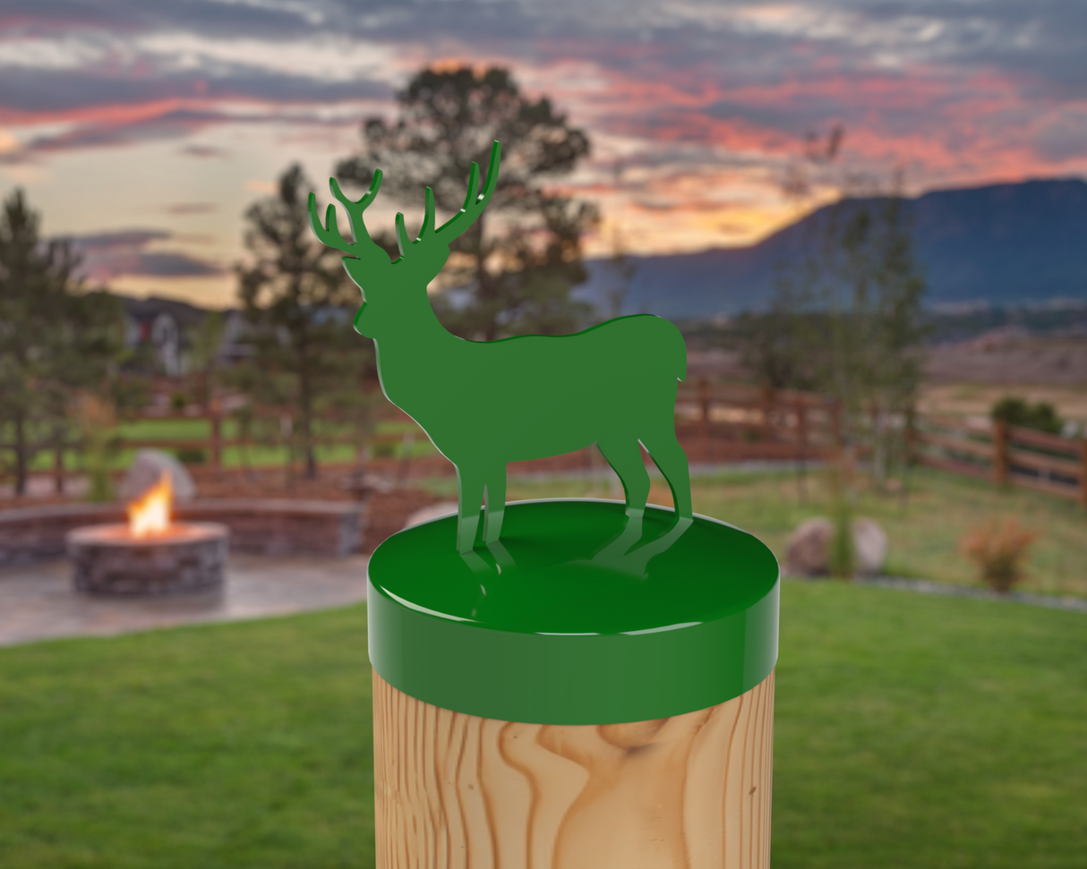 Deer, Round Post Cap (4x4 Round Post Size) - Madison Iron and Wood