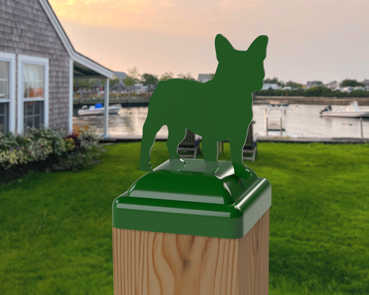 4x4 French Bulldog Post Cap (Fits 3.5 x 3.5 Post Size) - Madison Iron and Wood
