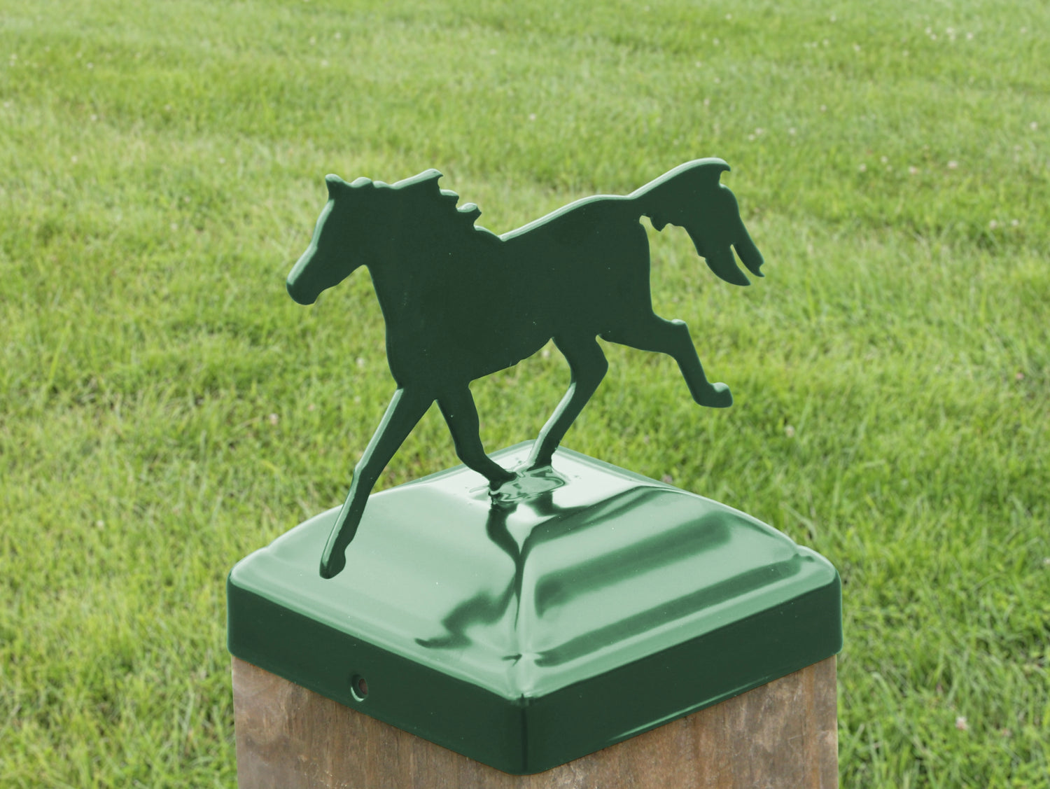 6X6 Trotting Horse Post Cap (5.5 x 5.5 Post Size) - Madison Iron and Wood