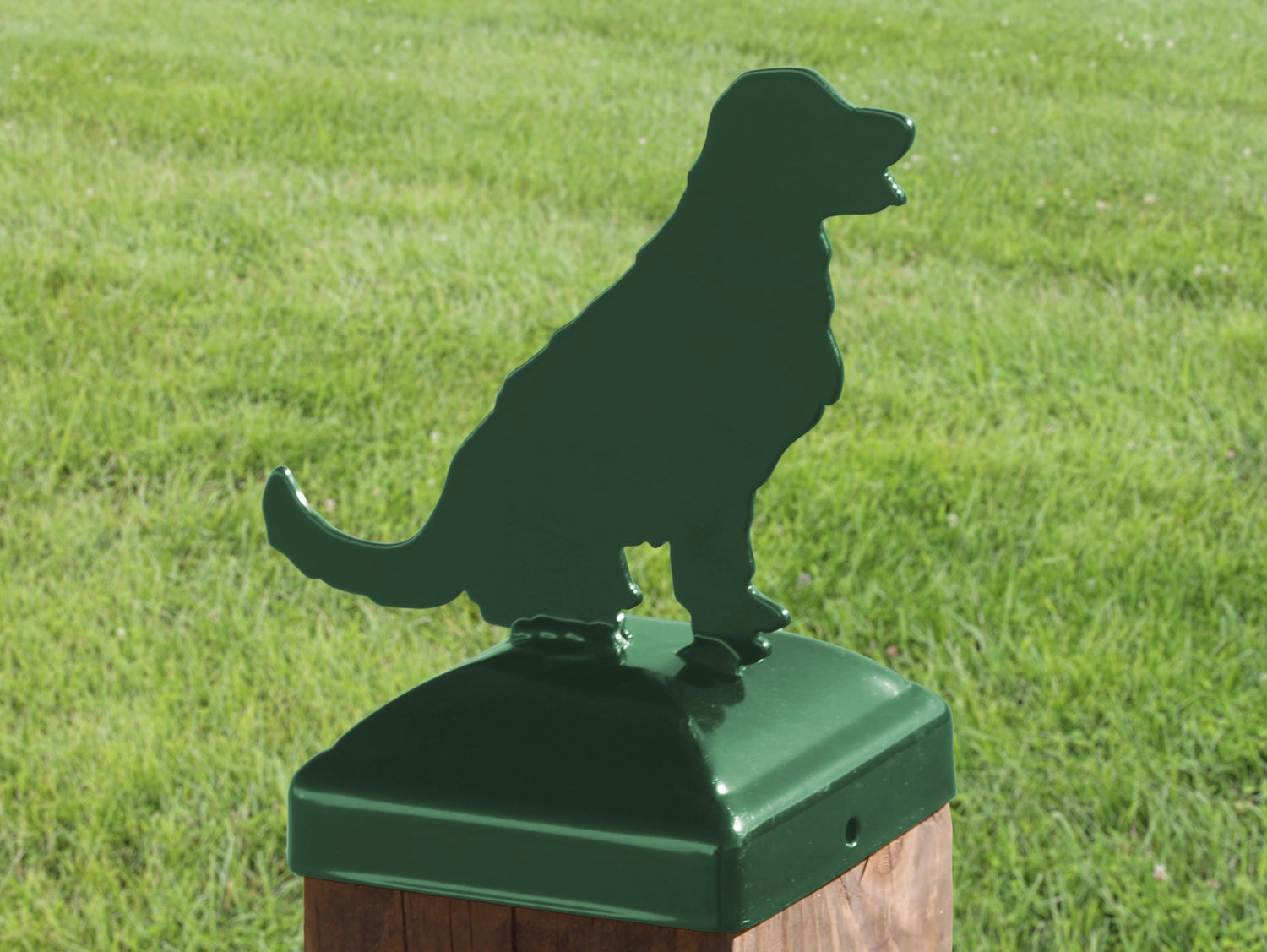 6X6 Golden Retriever Post Cap (5.5 x 5.5 Post Size) - Madison Iron and Wood