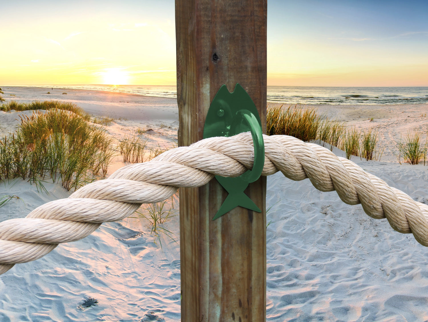 Fish Nautical Rope Ring, Light Strand Holder (3 sizes available) - Madison Iron and Wood