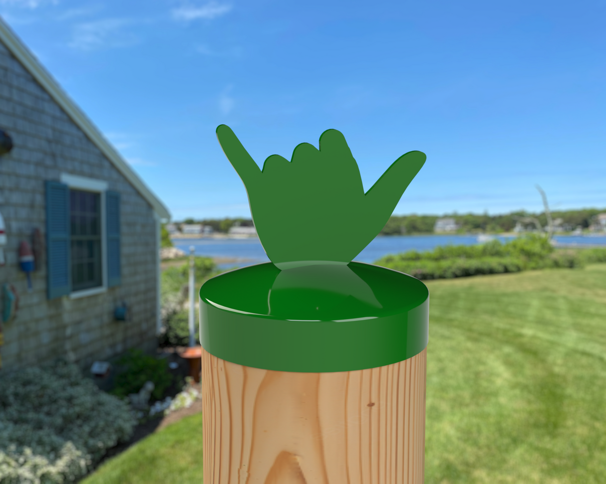 Shaka Hand, Round Post Cap (4x4 Round Post Size) - Madison Iron and Wood