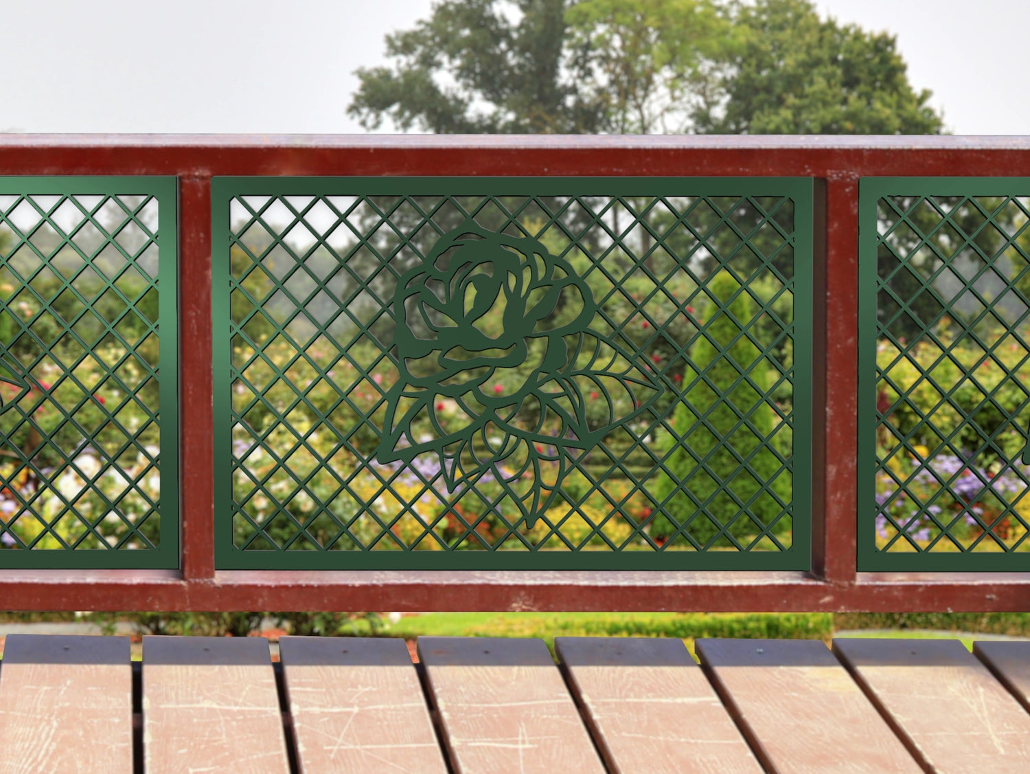 80"x30" - Rose Fence/Gate Panel Insert - Madison Iron and Wood