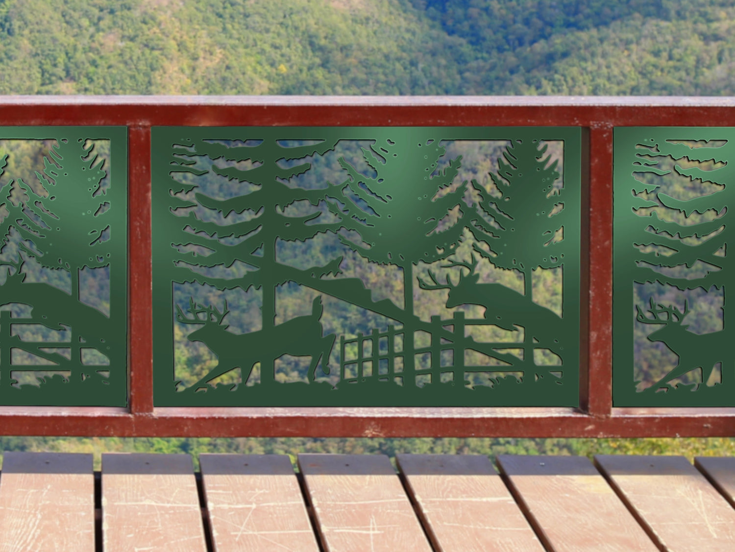 80"x30" - Deer Landscape Fence/Gate Panel Insert - Madison Iron and Wood