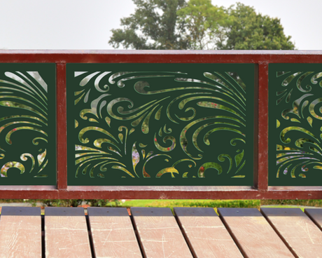 80"x30" - Elegant Scroll Design Fence/Gate Panel Insert - Madison Iron and Wood