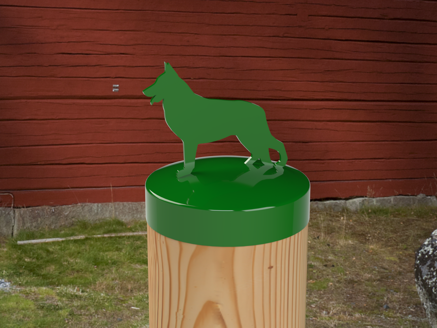 German Shepherd, Round Post Cap (4x4 Round Post Size) - Madison Iron and Wood