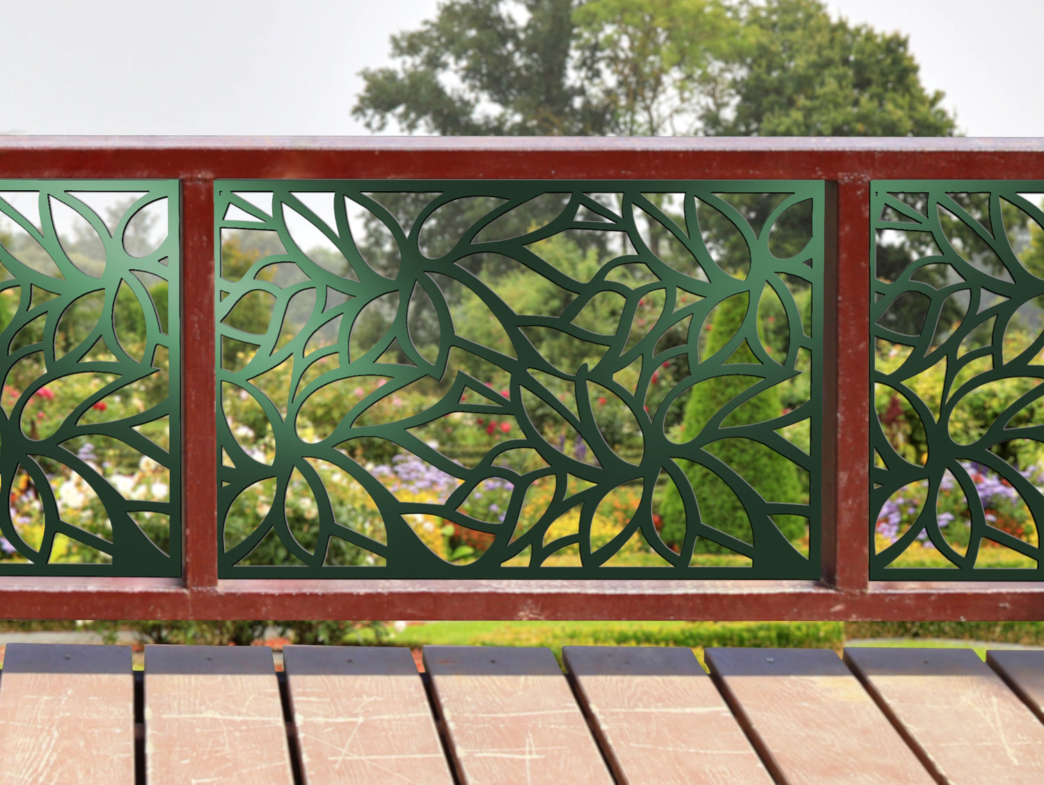 80"x30" - Leaf Pattern Fence/Gate Panel Insert - Madison Iron and Wood