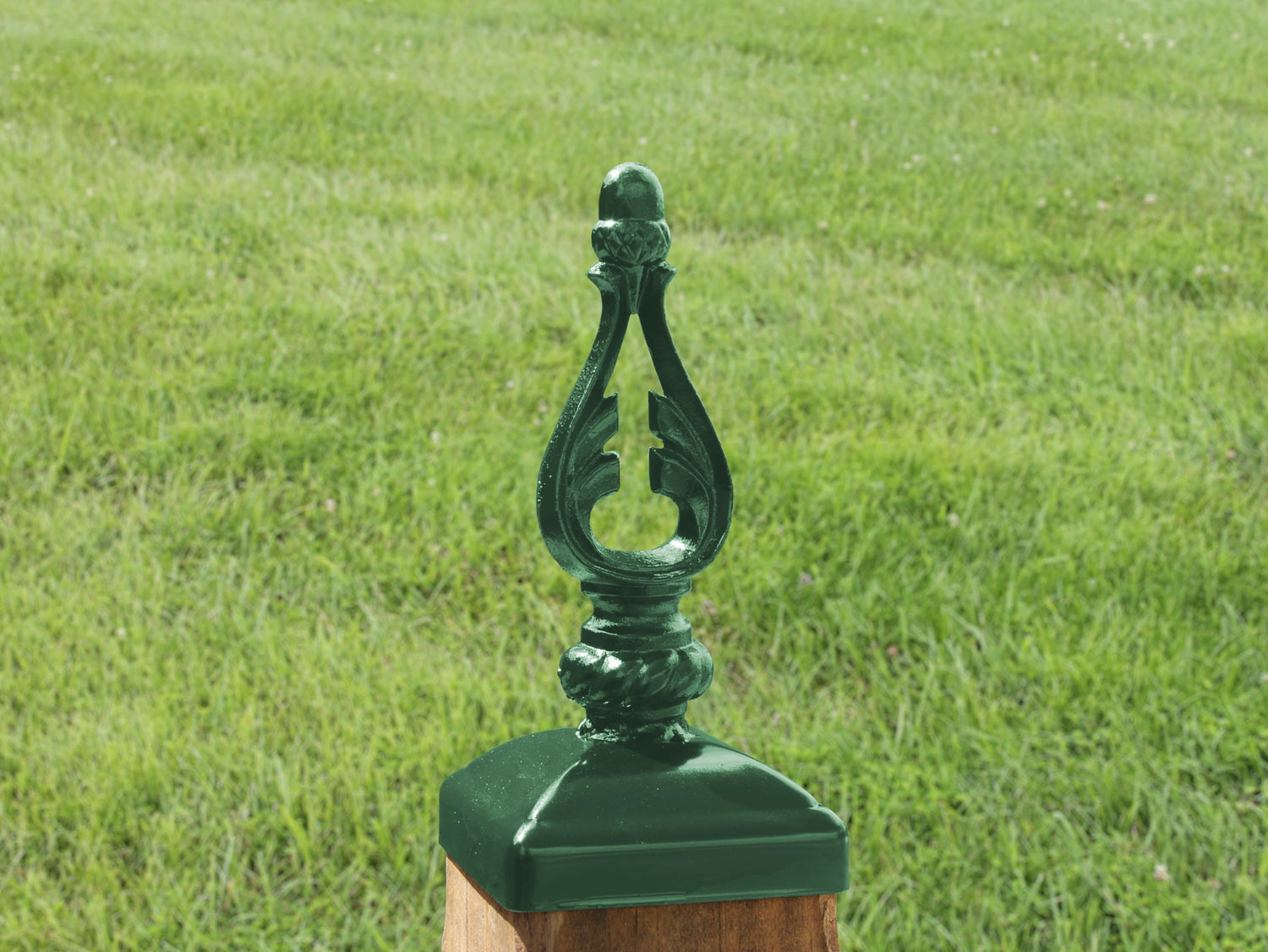 4X4 Wrought Iron Acorn Top Post Cap (Fits 3.5 x 3.5 Post Size) - Madison Iron and Wood