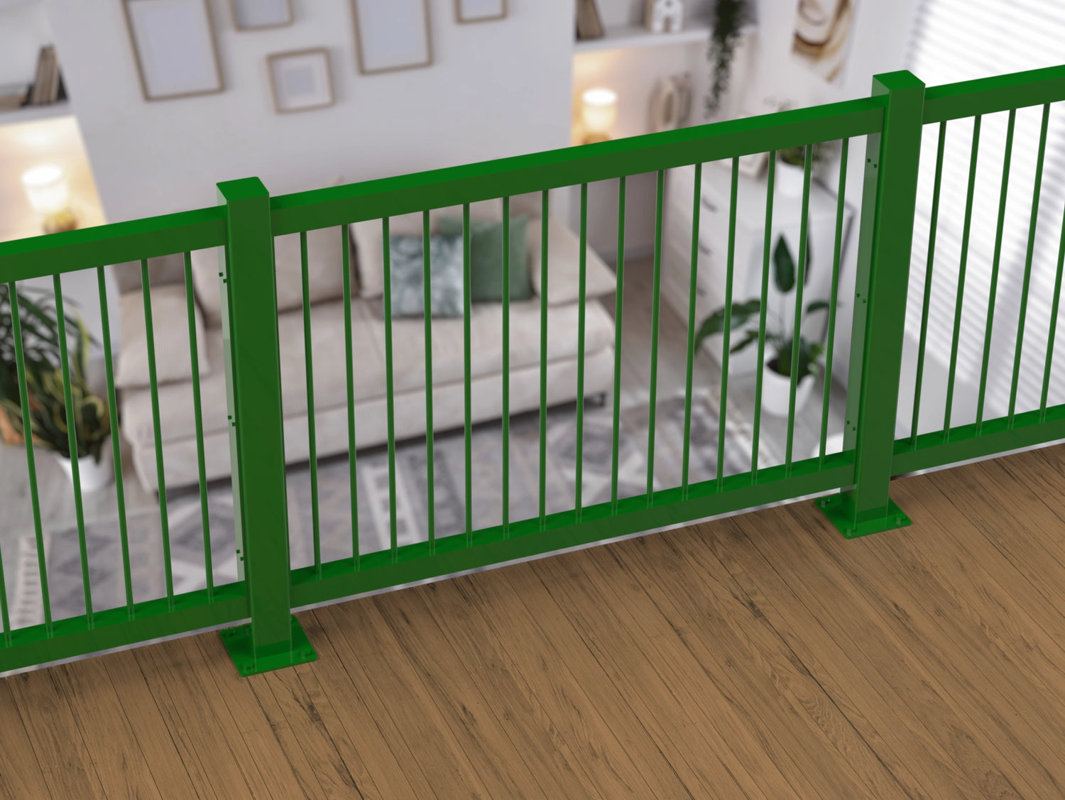 80"x30" - Round Spindle Railing Panel Insert - Madison Iron and Wood