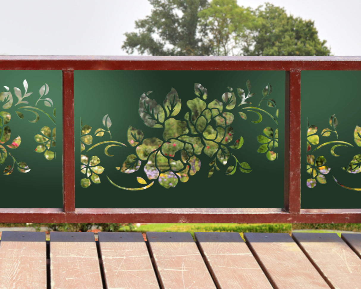 80"x30" - Floral Design Metal Fence/Gate Panel Insert - Madison Iron and Wood