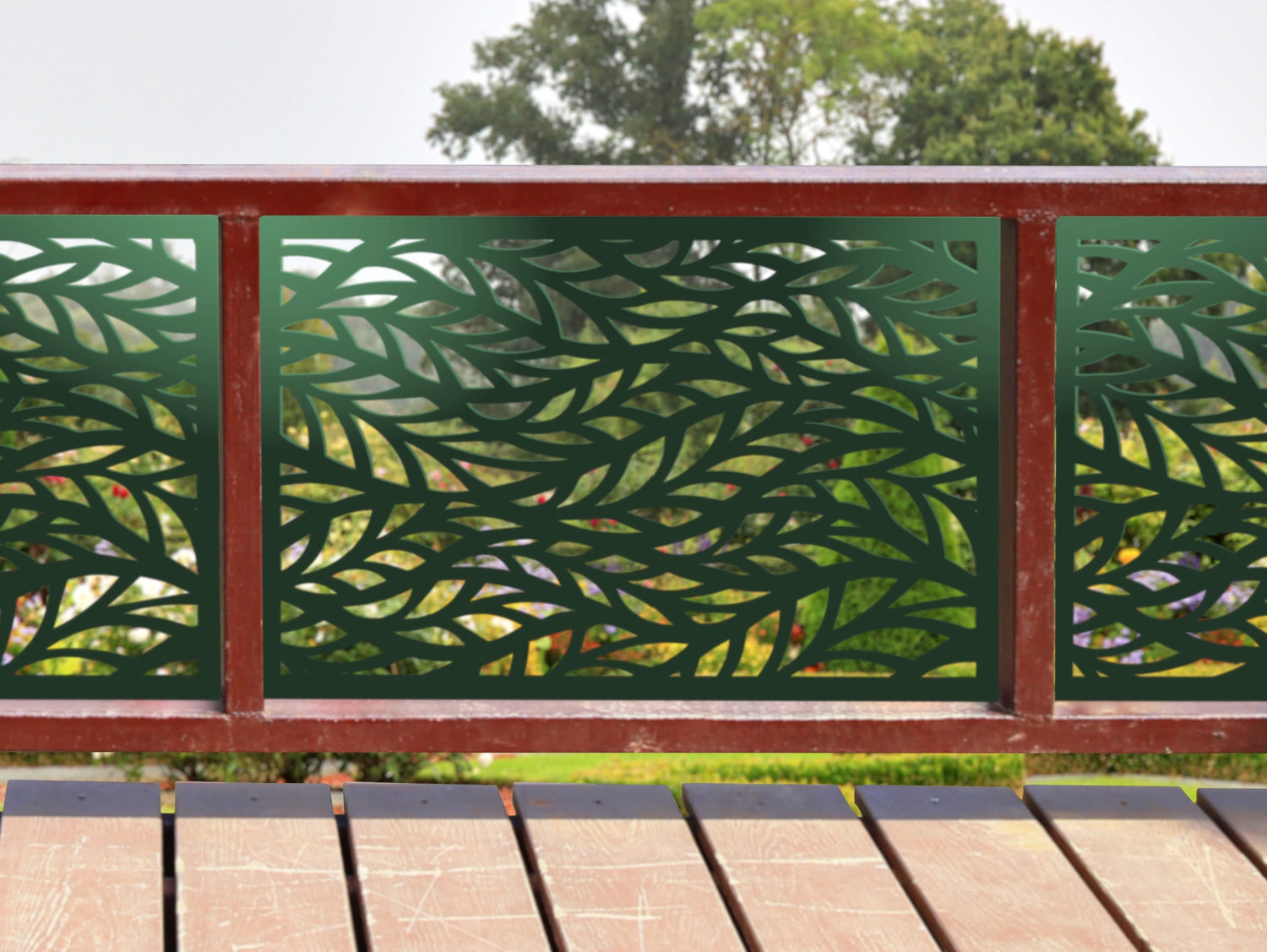 80"x30" - Willow Leaves Fence/Gate Panel Insert - Madison Iron and Wood