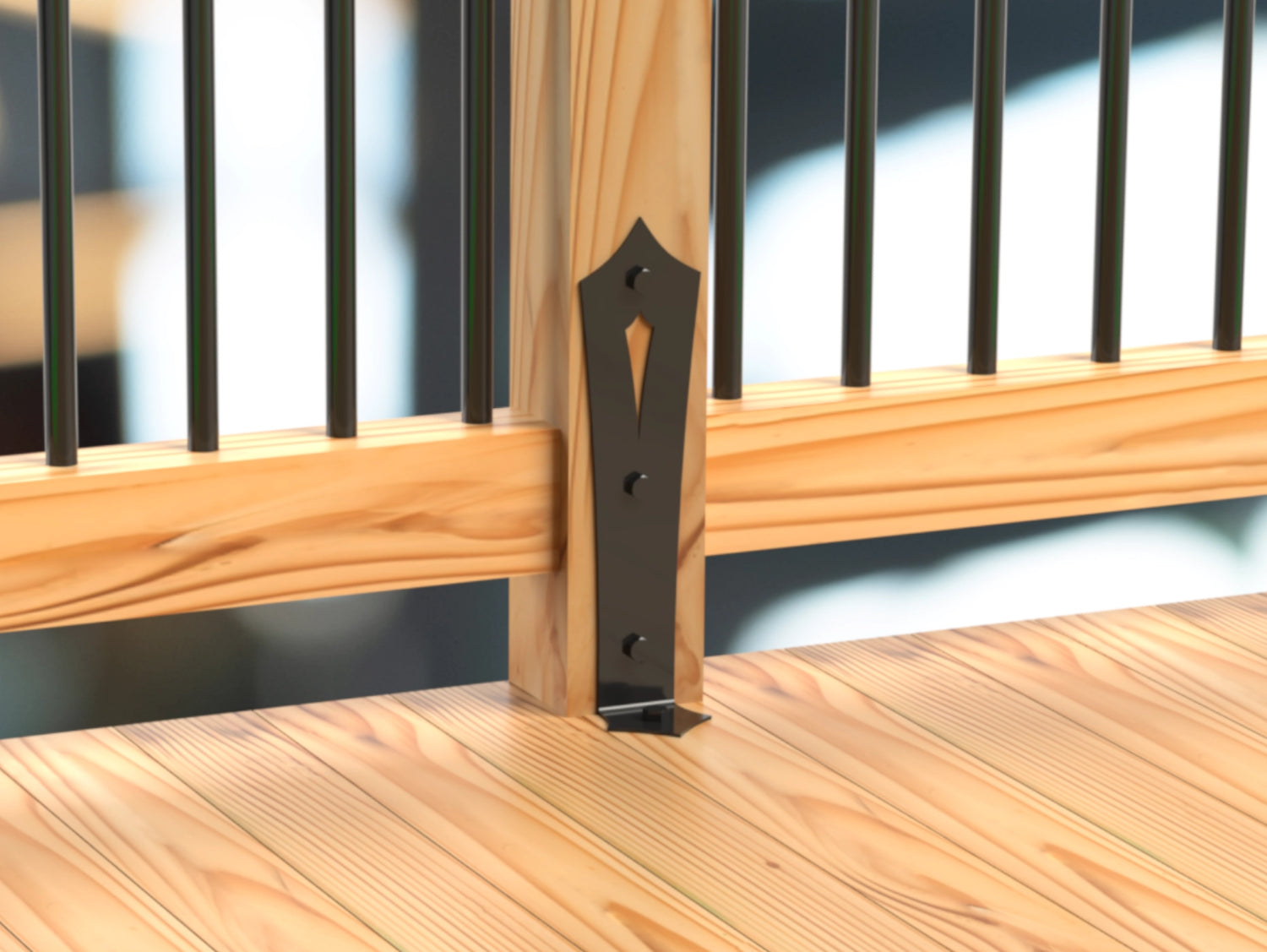 Gothic Post Base Bracket - Madison Iron and Wood