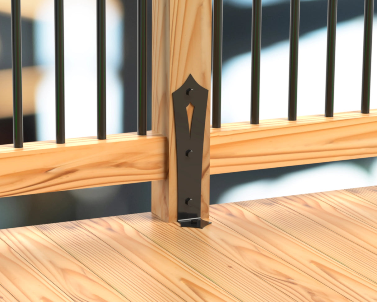 Gothic Post Base Bracket - Madison Iron and Wood