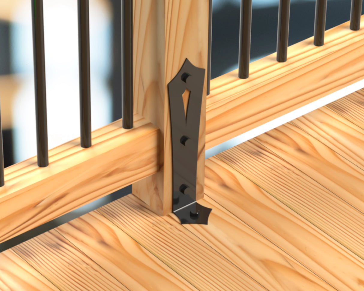 Gothic Post Base Bracket - Madison Iron and Wood