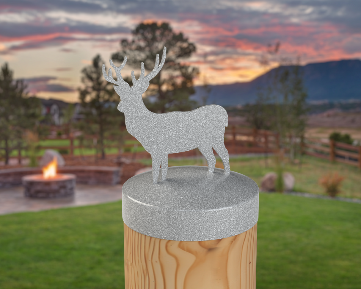 Deer, Round Post Cap (4x4 Round Post Size) - Madison Iron and Wood