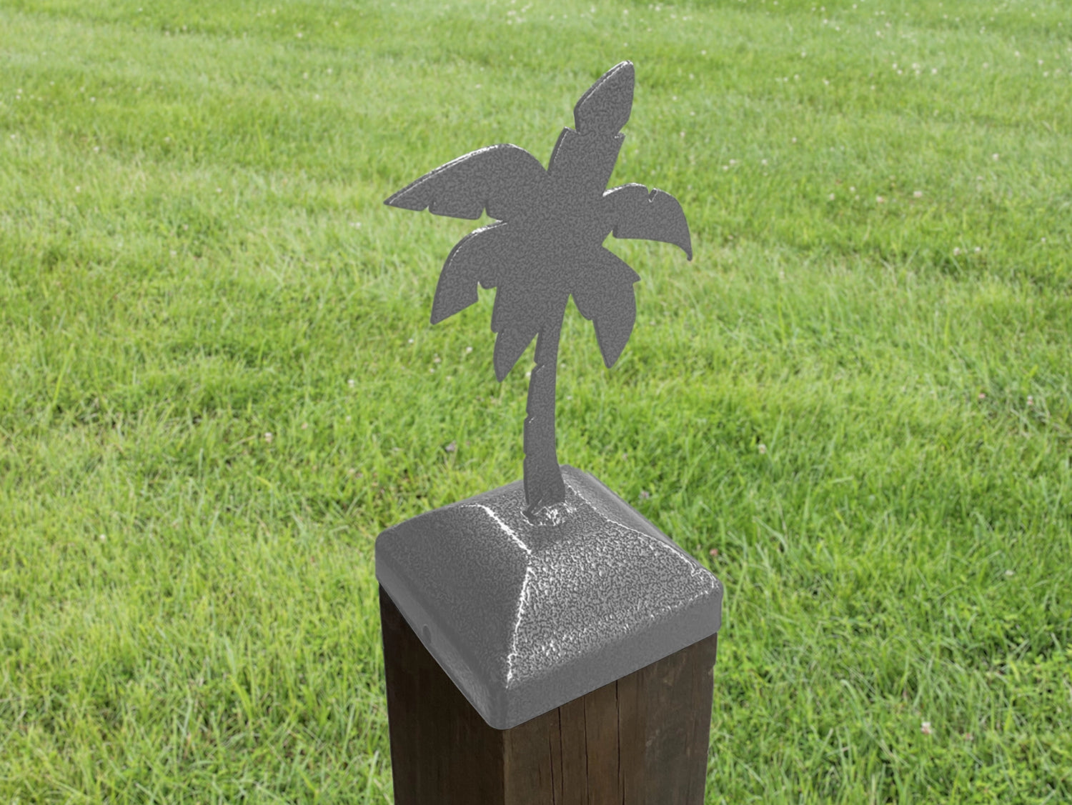 6X6 Palm Tree Post Cap (5.5 x 5.5 Post Size) - Madison Iron and Wood