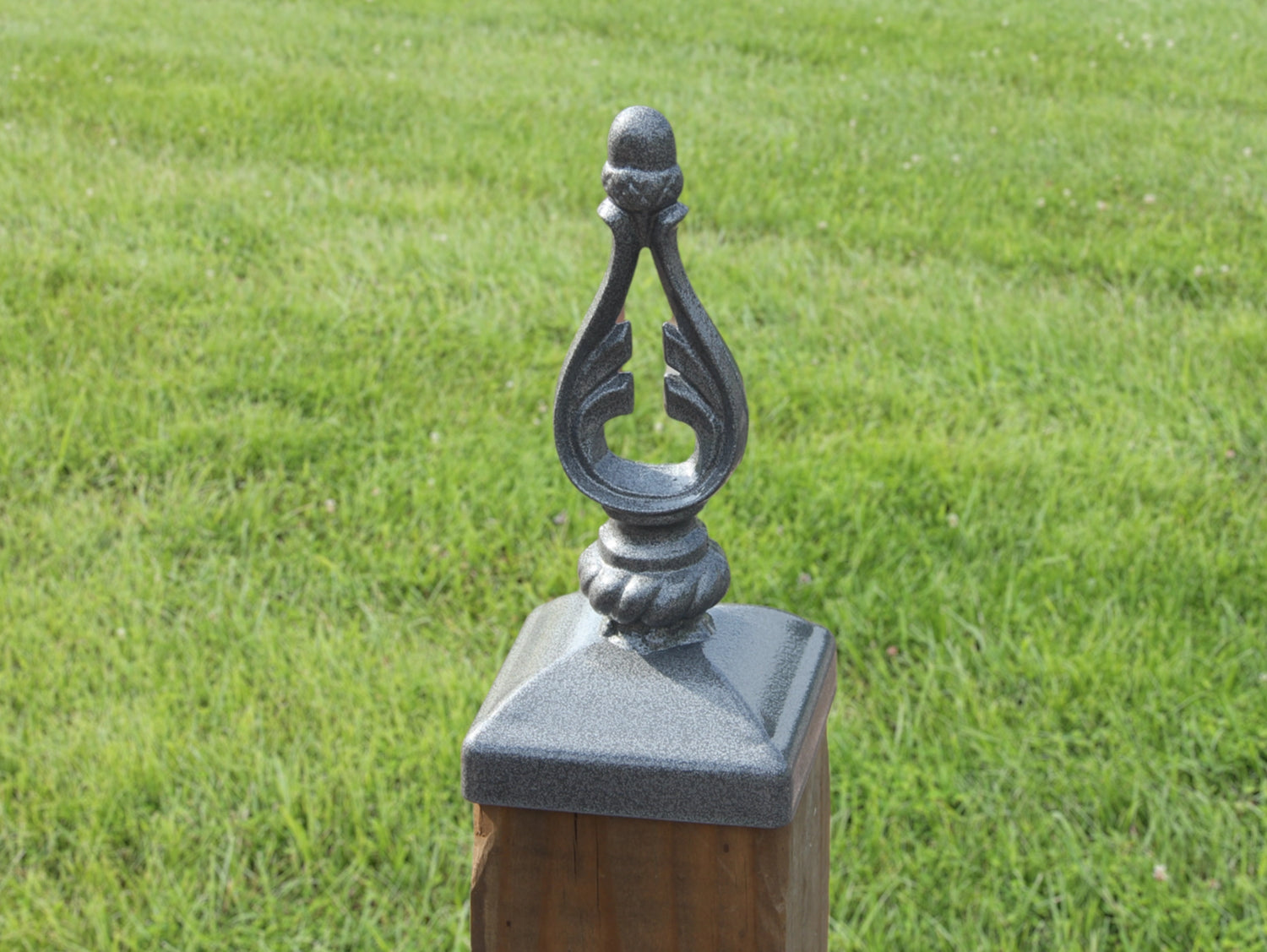4X4 Wrought Iron Acorn Top Post Cap (Fits 3.5 x 3.5 Post Size) - Madison Iron and Wood