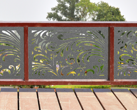 80"x30" - Elegant Scroll Design Fence/Gate Panel Insert - Madison Iron and Wood