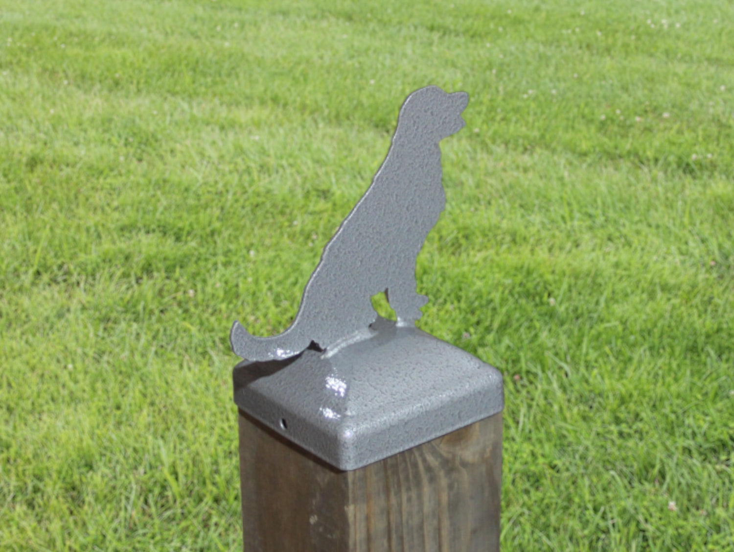 6X6 Golden Retriever Post Cap (5.5 x 5.5 Post Size) - Madison Iron and Wood
