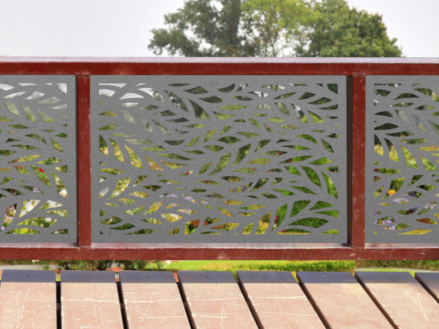 80"x30" - Willow Leaves Fence/Gate Panel Insert - Madison Iron and Wood