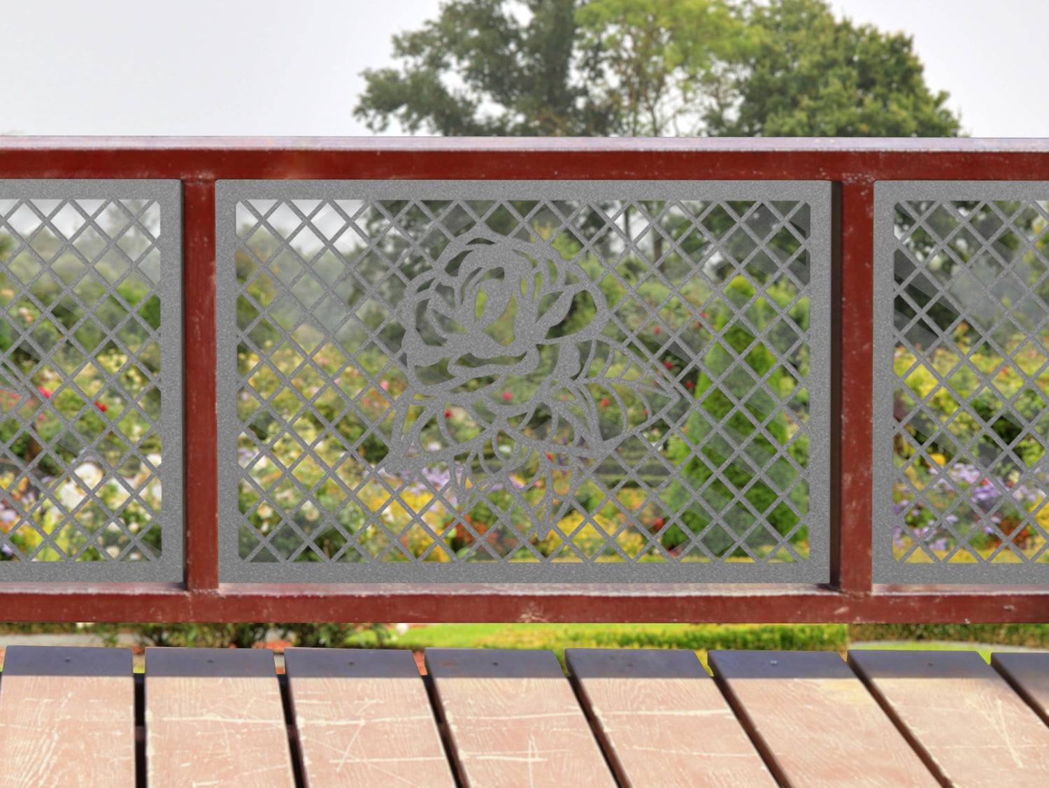 80"x30" - Rose Fence/Gate Panel Insert - Madison Iron and Wood