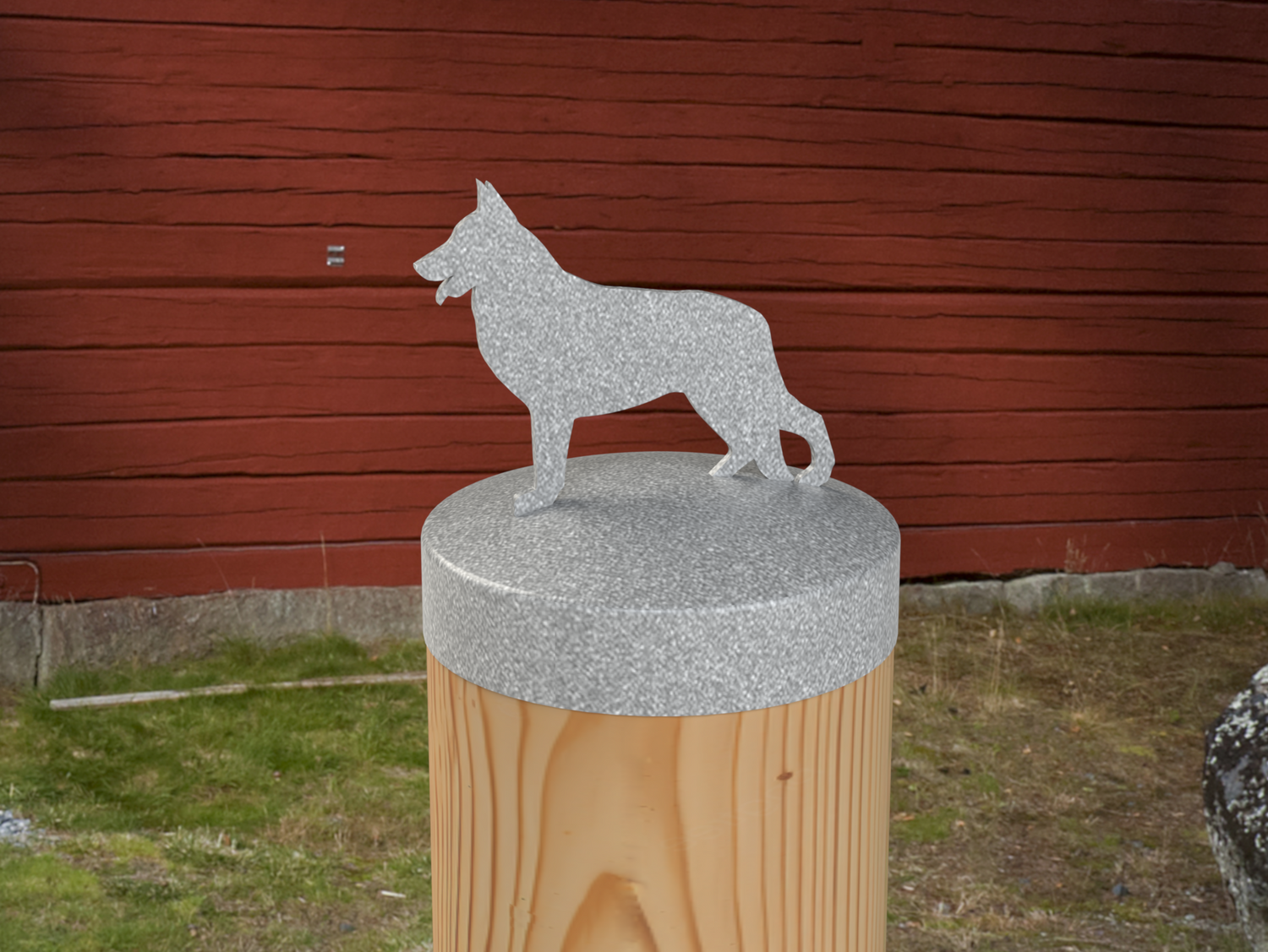 German Shepherd, Round Post Cap (4x4 Round Post Size) - Madison Iron and Wood