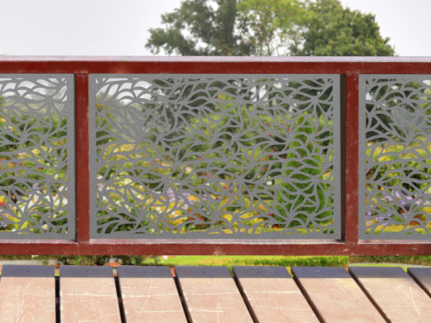 80"x30" - Garden Leaves Fence/Gate Panel Insert - Madison Iron and Wood